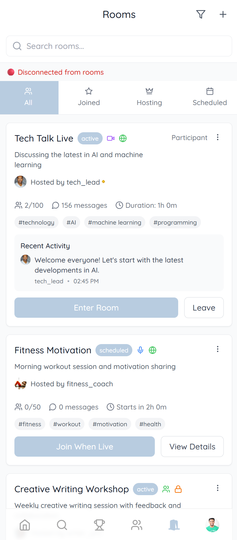 Rooms Screen